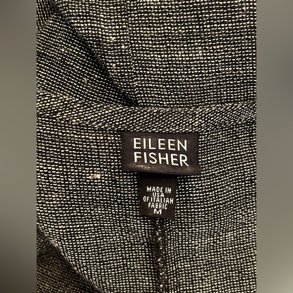 Eileen Fisher Gray Tweed Woven Textured Linen Viscose Crepe Tank Dress Size M - Picture 6 of 6